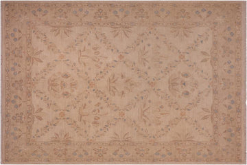 handmade Transitional Kafkaz Chobi Ziegler Ivory Beige Hand Knotted RECTANGLE 100% WOOL area rug 8 x 10